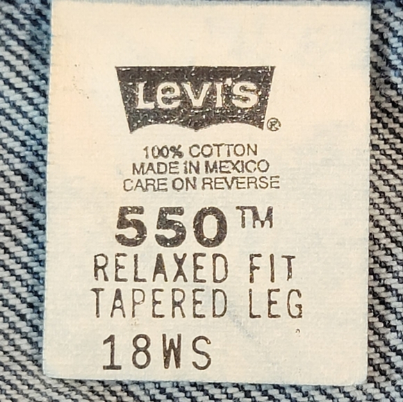 Levi's 550 Relaxed Fit Tapered Leg Vintage 90's Medium Dark Wash Denim Jean 18WS - Picture 14 of 16